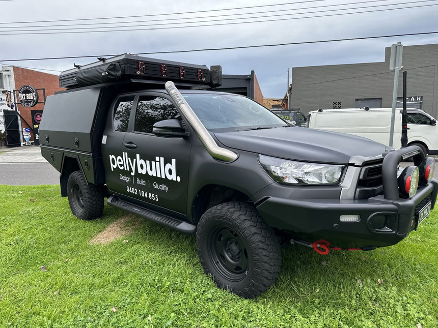 Full Satin Black Cab wrap with gloss white lettering,